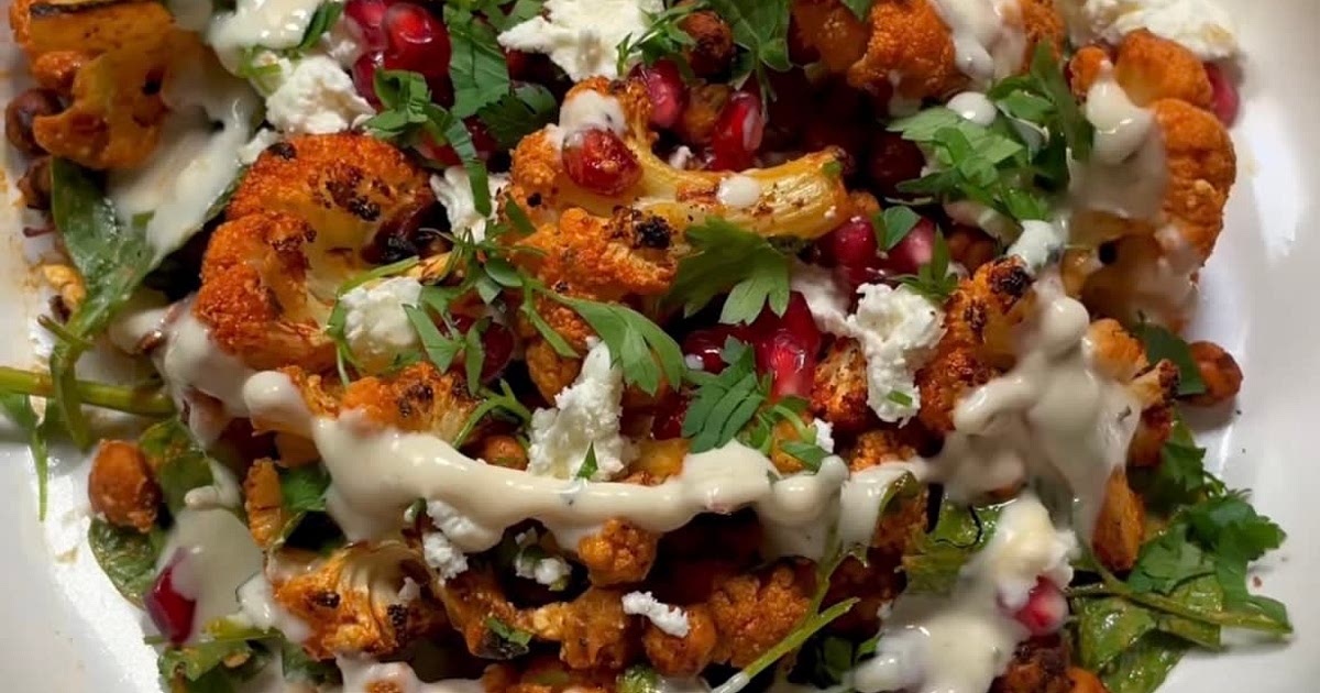 Roasted Harissa Cauliflower Salad with Crispy Chickpeas Recipe | Samsung Food App