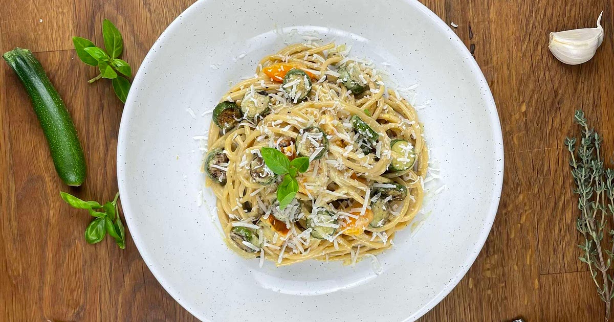 Baby Courgette Creamy Pasta Recipe | Samsung Food App