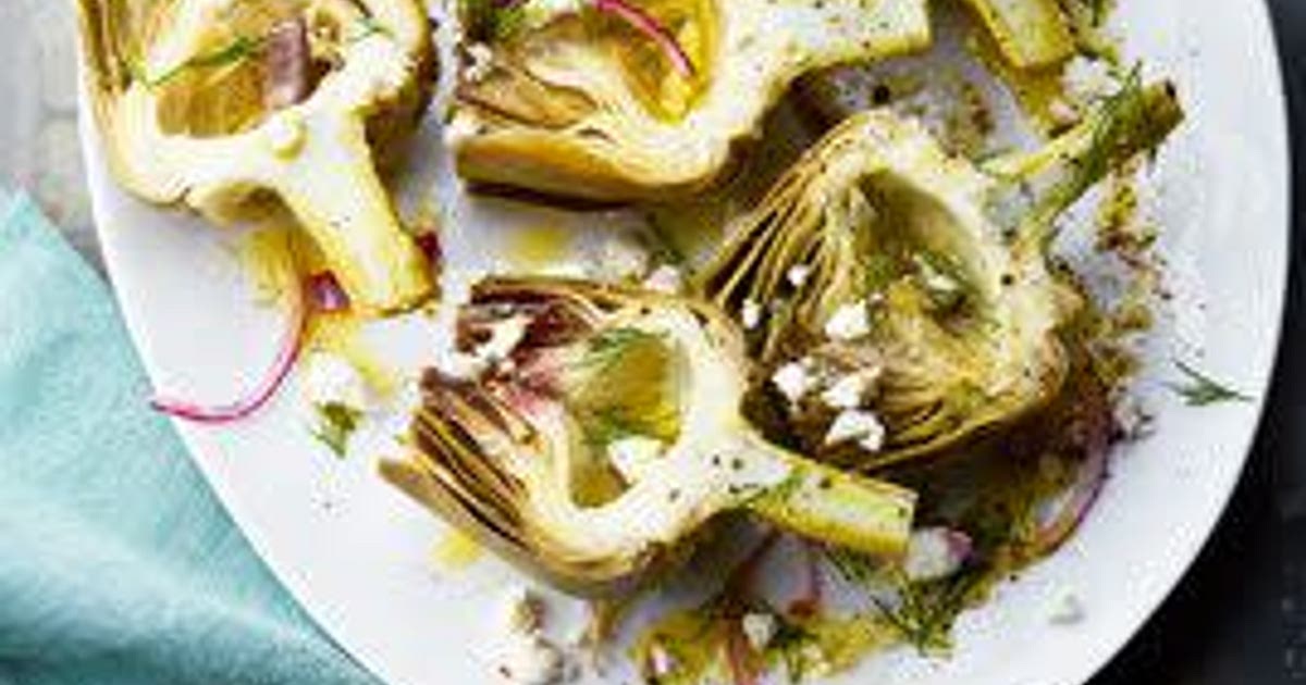 Artichauts Rôtis à l'aneth et feta Recipe | Samsung Food App