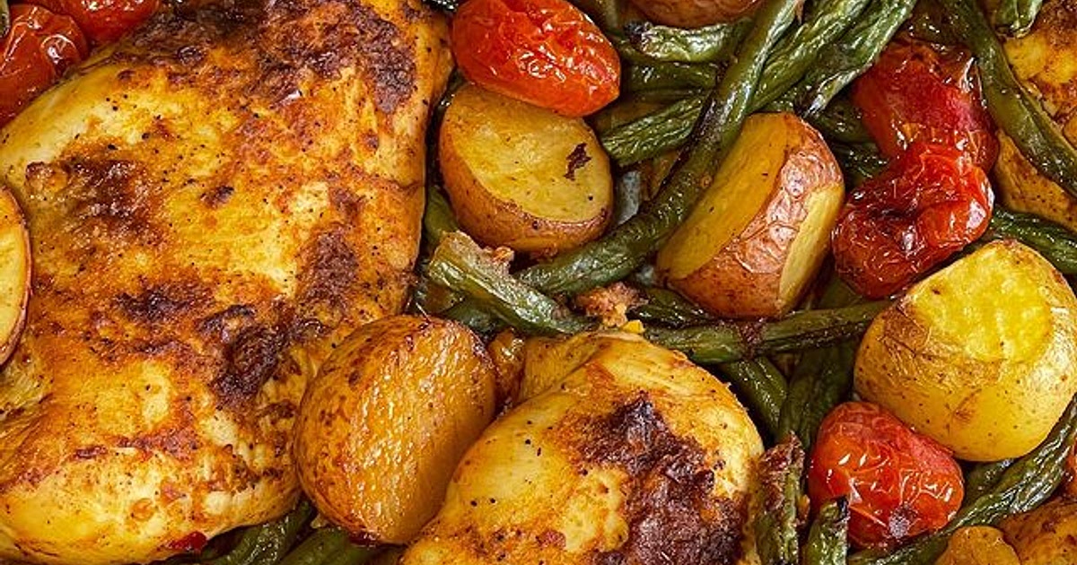 Sheet pan chicken and veggies Recipe | Samsung Food App
