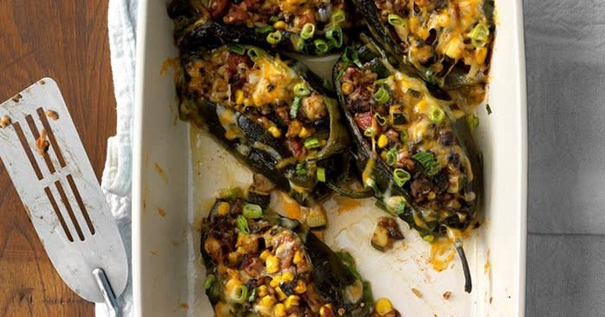 Fiery Stuffed Poblanos Recipe | Samsung Food App