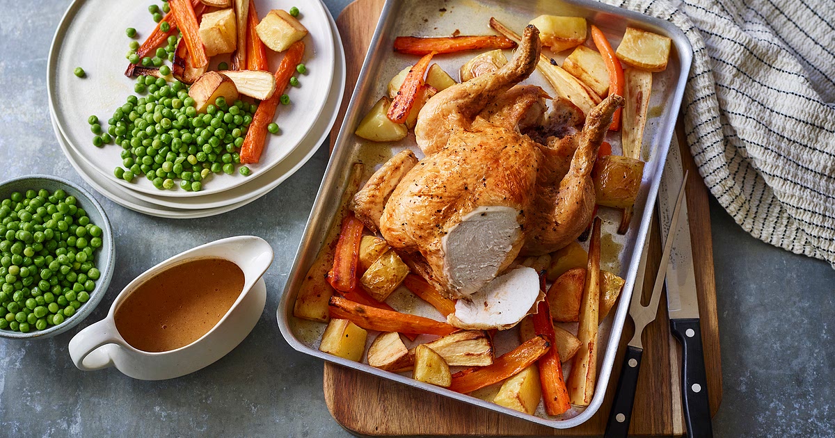 Easy roast chicken and vegetables Recipe | Samsung Food App