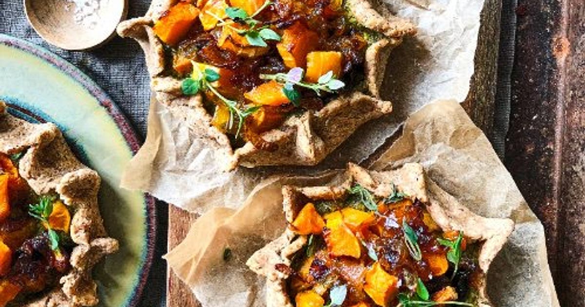 Roast Squash, Caramelised Onion and Pesto Tarts Recipe | Samsung Food App