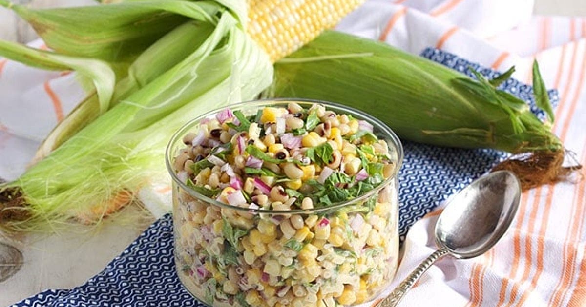Black-Eyed Pea and Corn Salad with Spinach Recipe | Samsung Food App