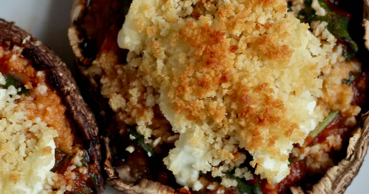 Vegetarian Stuffed Portobello Mushrooms Recipe | Samsung Food App