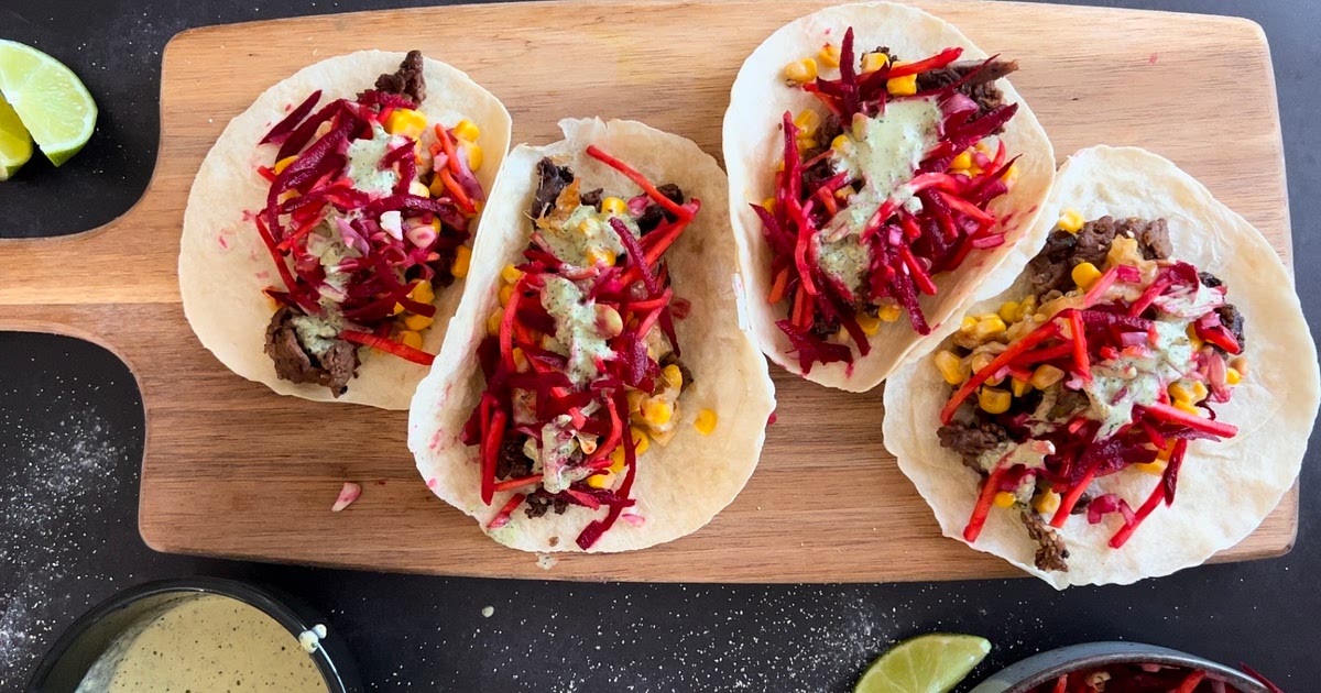 Beef Buligogi Tacos with Cheesy Corn and Carrot/Beet Cole Slaw Recipe | Samsung Food App