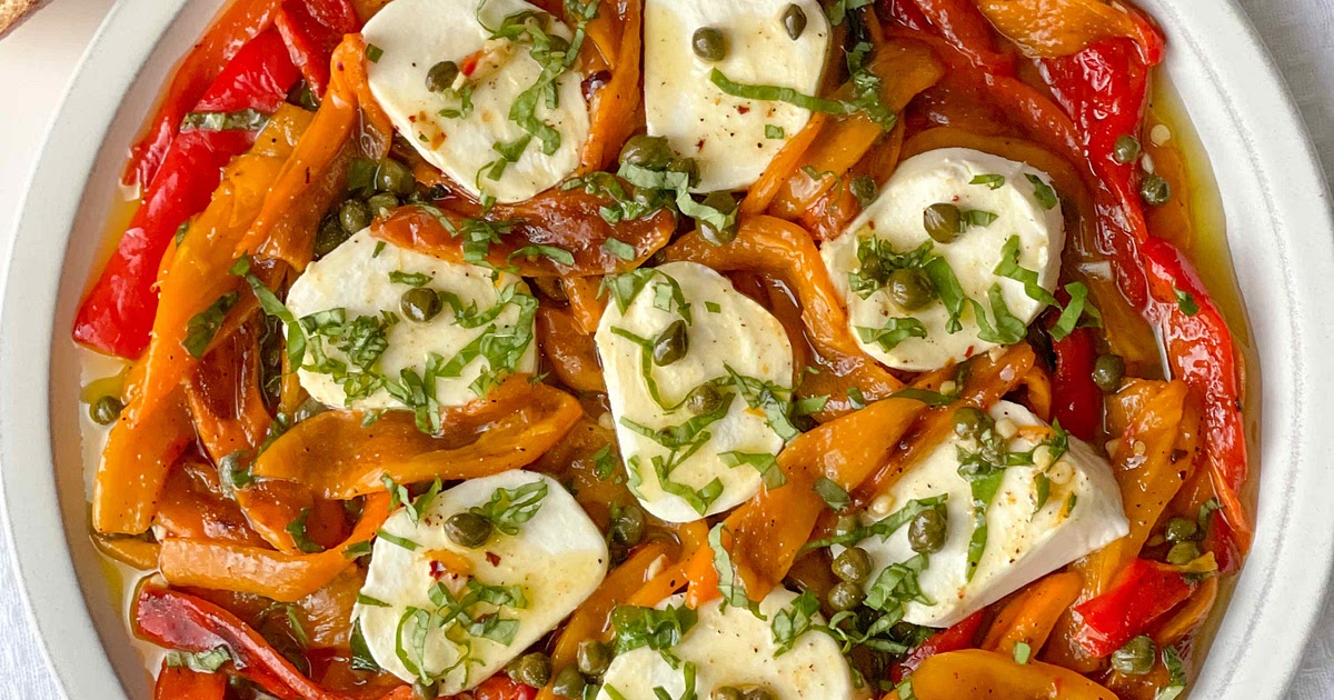 Roasted pepper salad with mozzarella Recipe | Samsung Food App