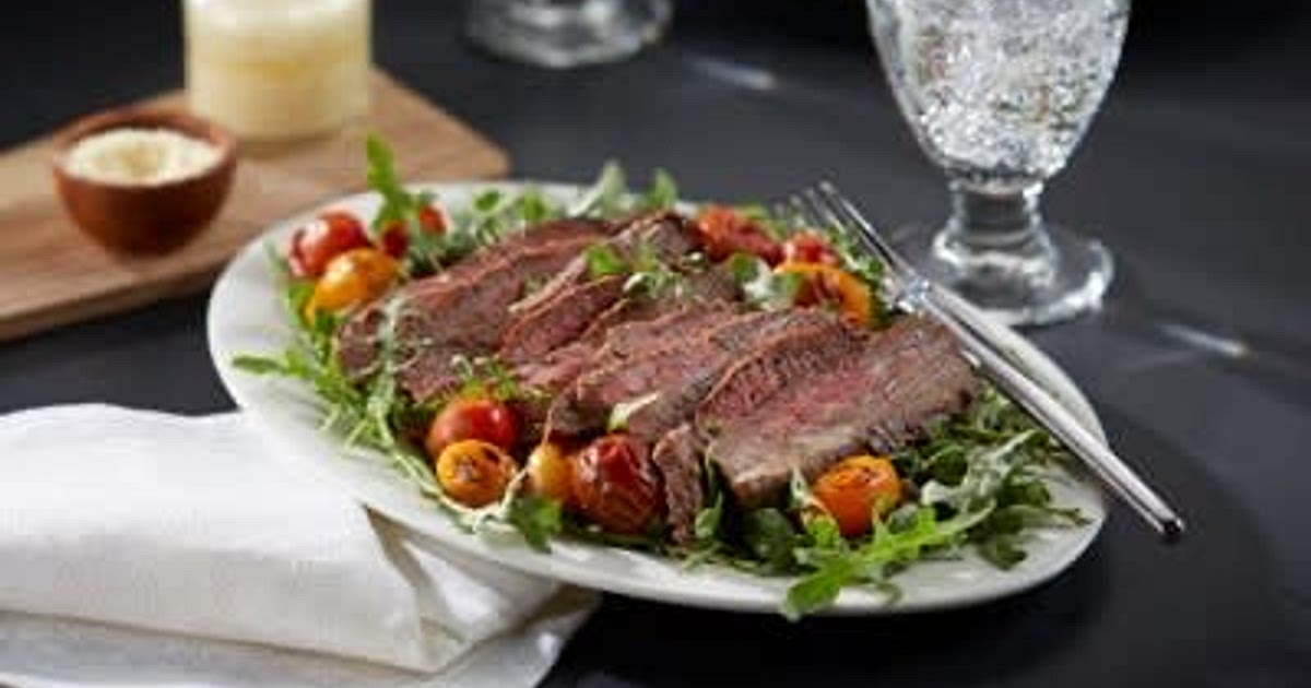 Steak & Arugula Salad with Lemon Parmesan Dressing Recipe | Samsung Food App