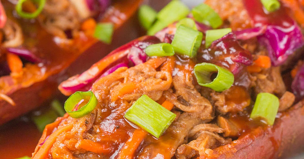 Pulled pork stuffed sweet potatoes Recipe | Samsung Food App