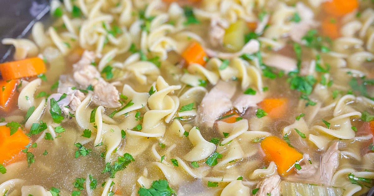 Easy crockpot chicken noodle soup Recipe | Samsung Food App