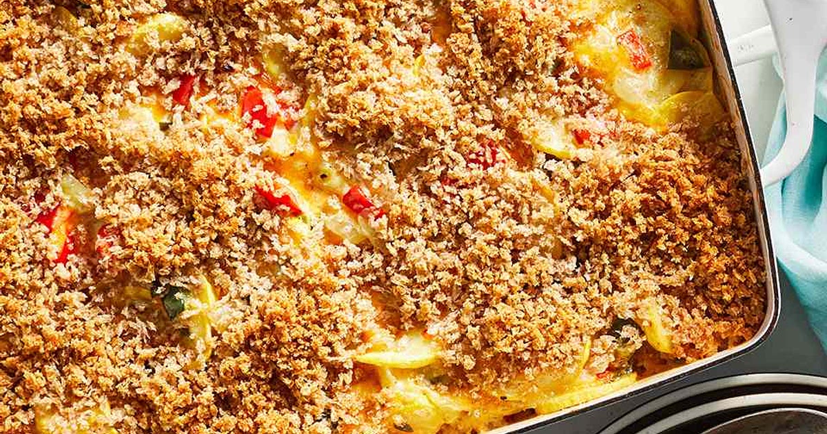 Cheesy Summer Squash Casserole Recipe | Samsung Food App