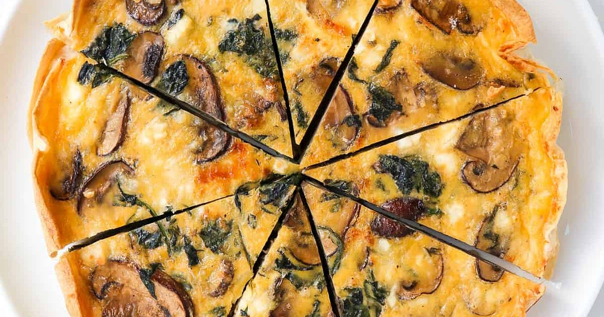 Spinach Mushroom Feta Quiche Recipe | Samsung Food App