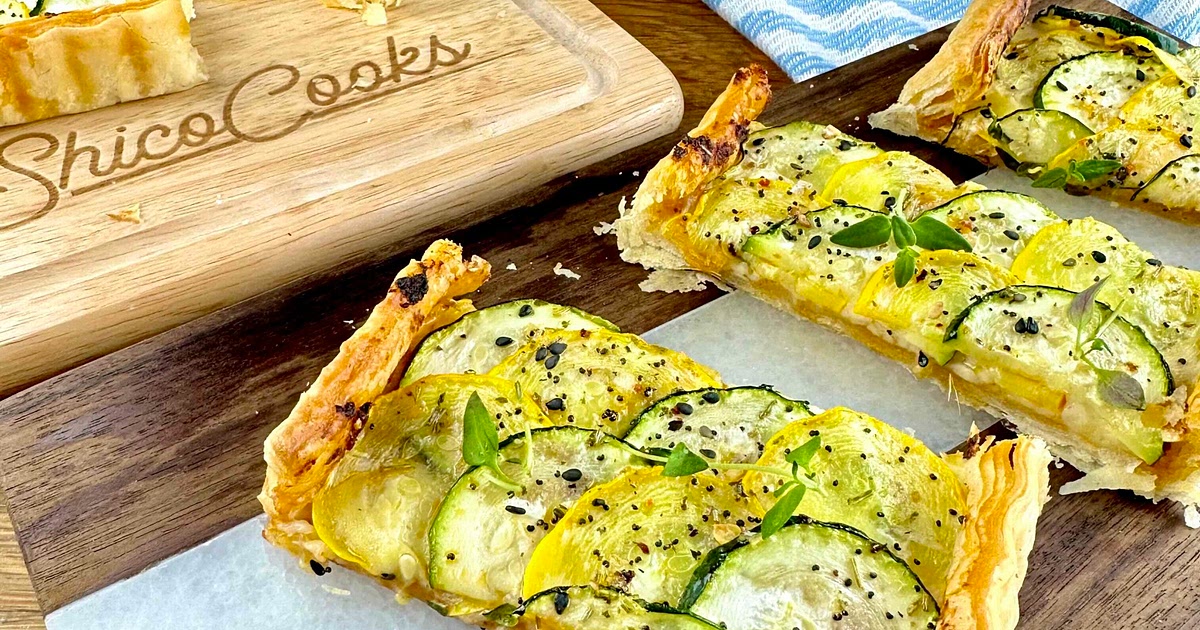 Courgette and Sun-Dried Tomato Pesto Tart Recipe | Samsung Food App
