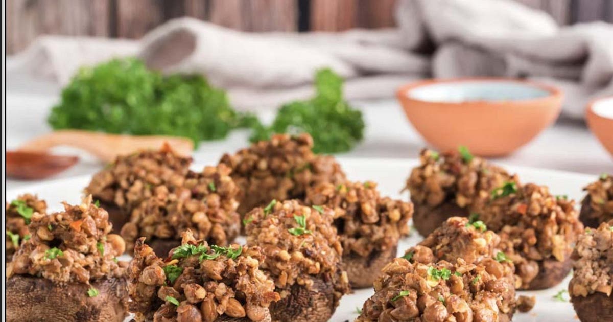Walnut and Lentil Stuffed Mushrooms Recipe | Samsung Food App