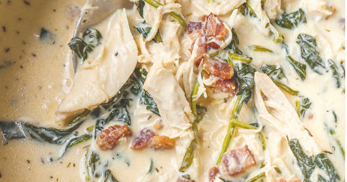 Instant pot Crack chicken w/ spinach, cream cheese, bacon Recipe | Samsung Food App
