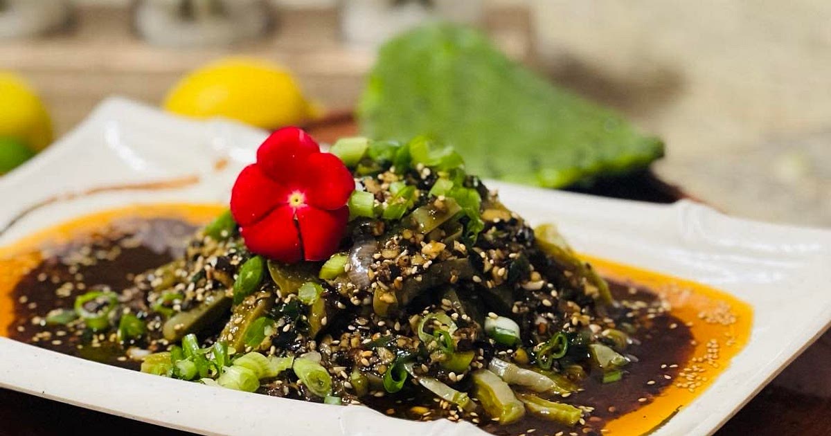 Sliced Cactus Salad with Chili Sauce | 凉拌仙人掌 Recipe | Samsung Food App