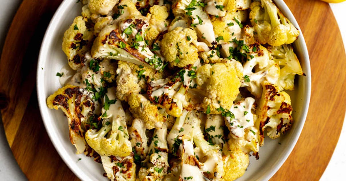 Oven Roasted Cauliflower Florets with Tahini Sauce Recipe | Samsung Food App