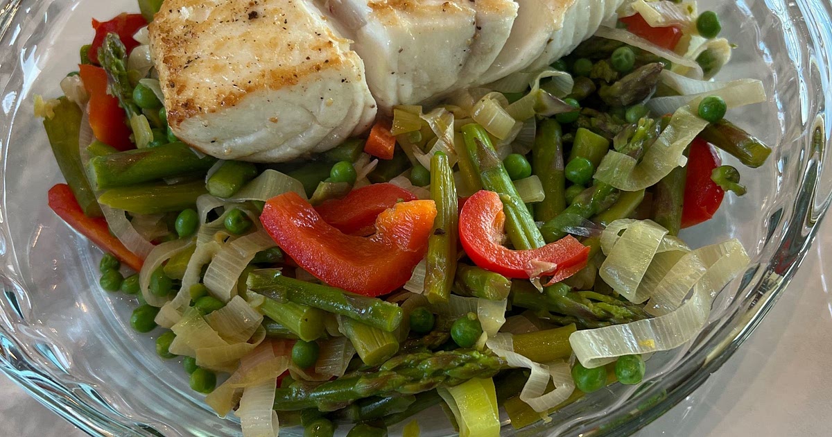 Pan-Seared Halibut With Spring Vegetables Recipe | Samsung Food App