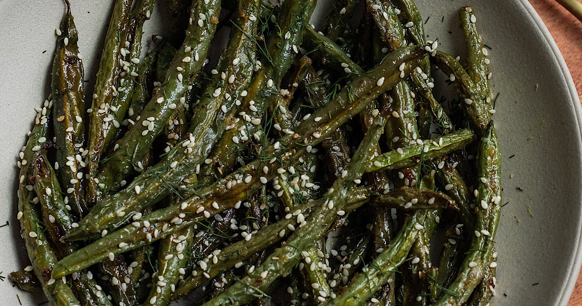 Roasted Honey Mustard Green Beans Recipe | Samsung Food App