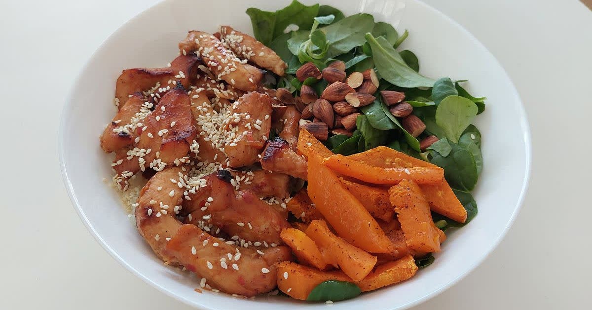 Sweet Chicken and Spinach Bowl Recipe | Samsung Food App