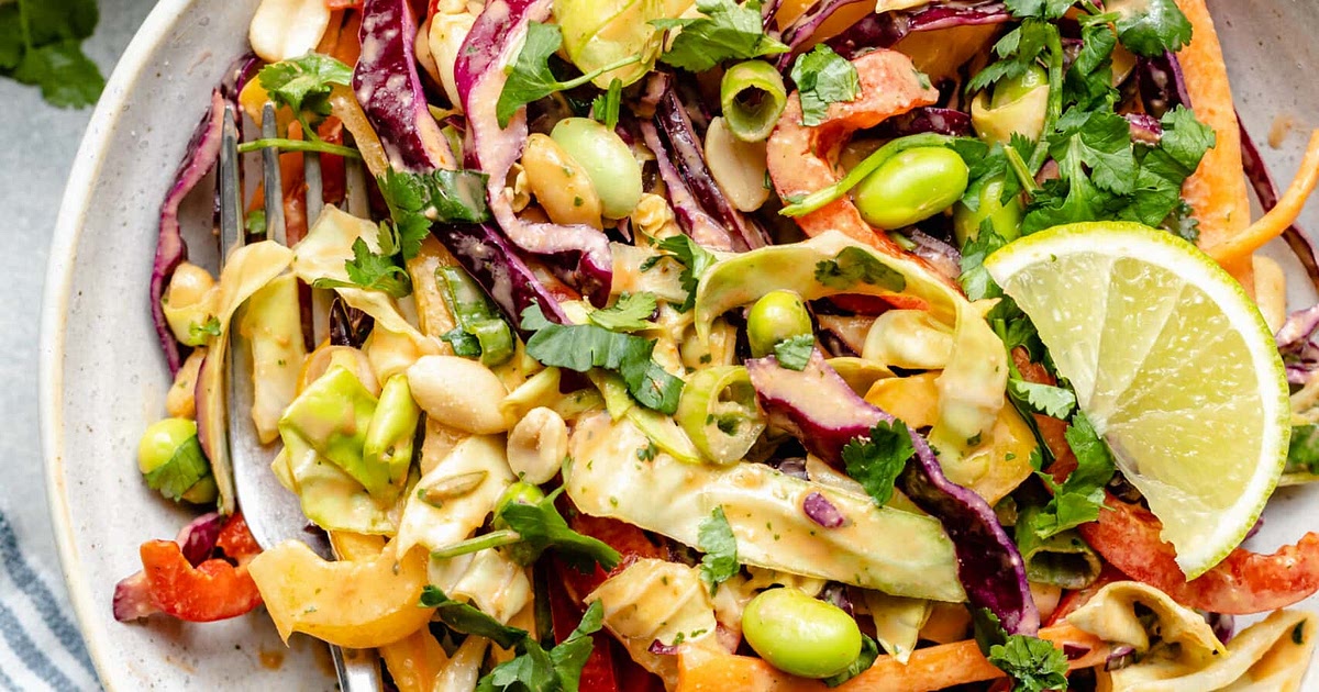 Thai Crunch Salad with Creamy Peanut Dressing Recipe | Samsung Food App