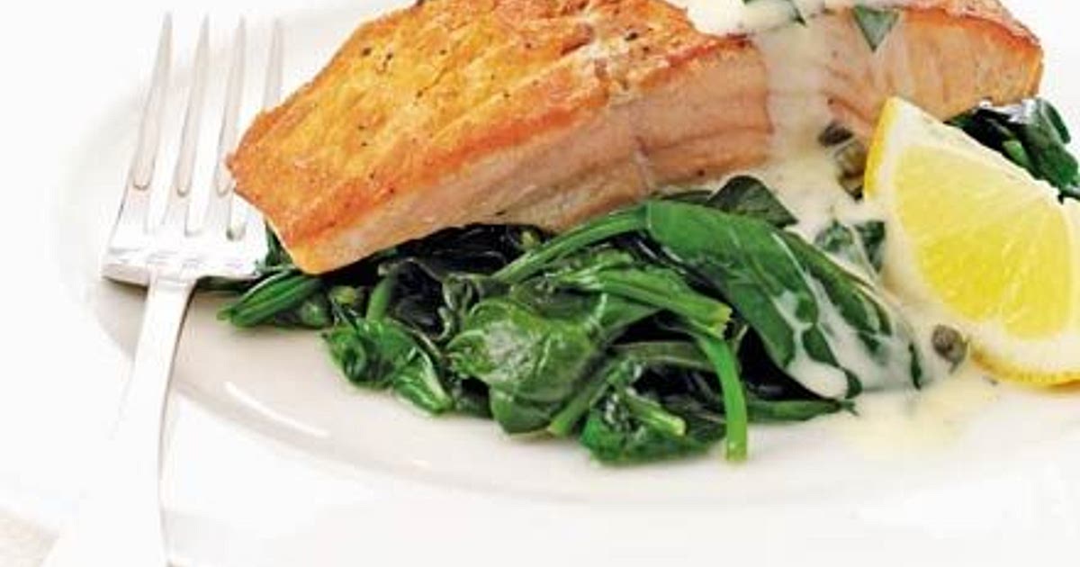 Salmon &amp; spinach with tartare cream Recipe | Samsung Food App