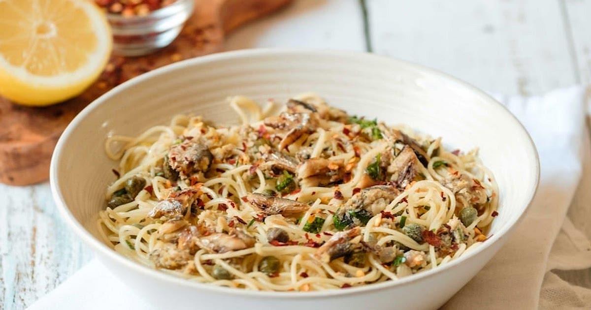 Sardine Pasta with Lemon, Capers and Chili Flakes Recipe | Samsung Food App