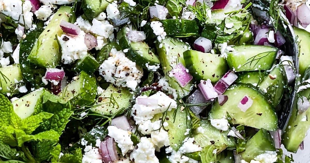 Herbed Cucumber and Feta Salad Recipe | Samsung Food App