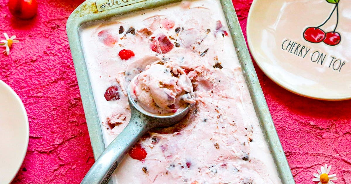 Cherry Chocolate Chip Ice Cream Recipe | Samsung Food App