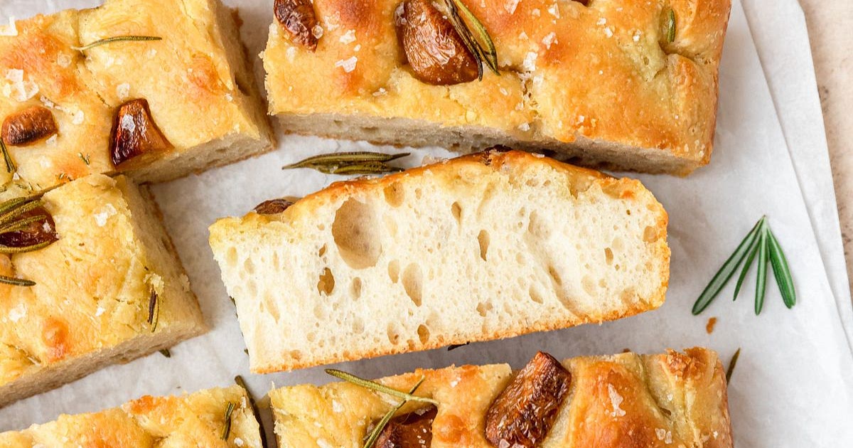 Sourdough Focaccia with Roasted Garlic Recipe | Samsung Food App