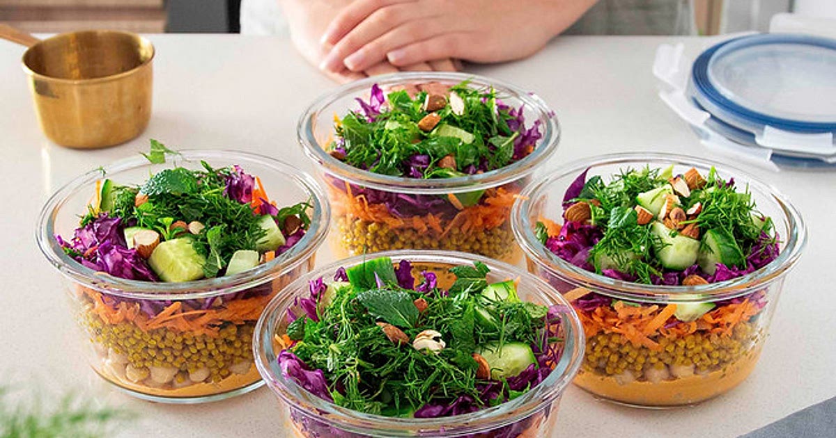 CHICKPEA, TURMERIC PEARL COUSCOUS & CREAMY HARISSA SALAD (MEAL-PREP) Recipe | Samsung Food App