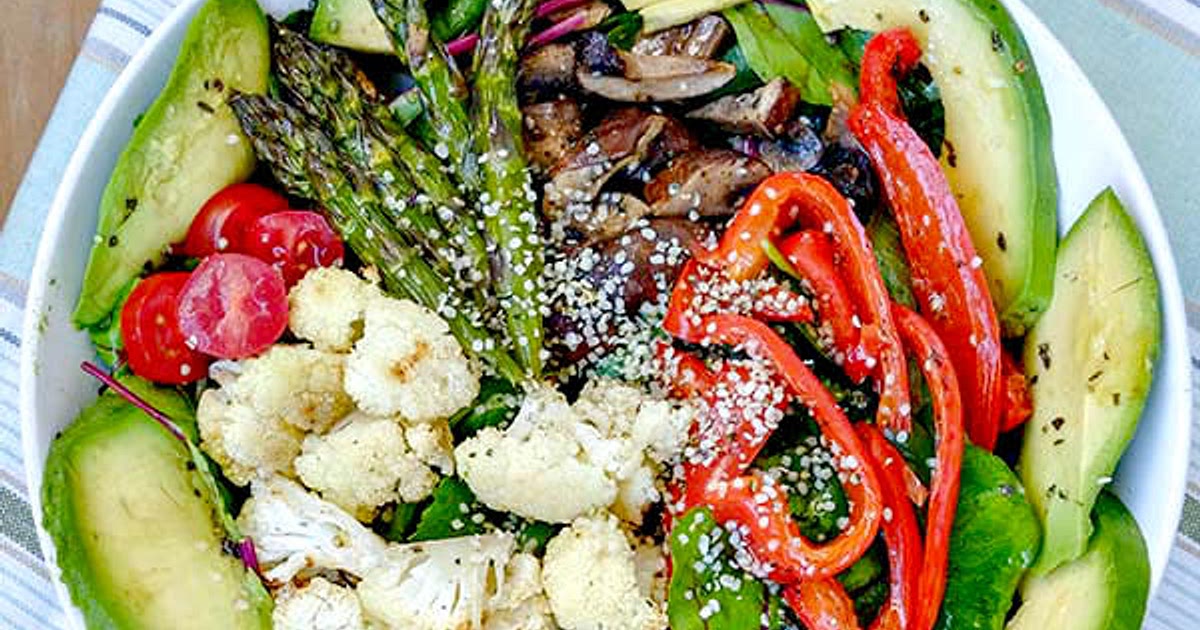 Roasted Vegetable Salad with Tamari Ginger Dressing Recipe | Samsung Food App
