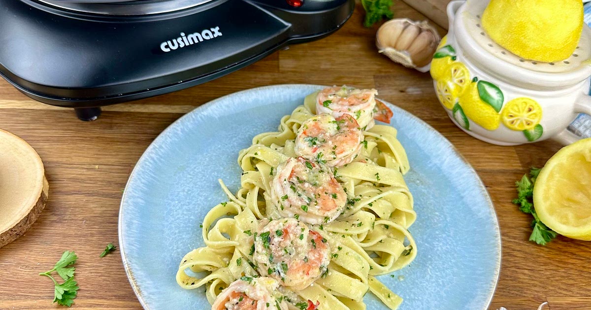 Lemon Garlic Prawn Pasta Recipe | Samsung Food App