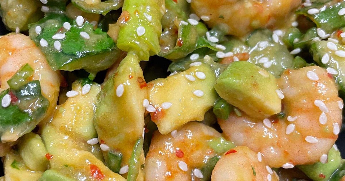 Smashed Cucumber, Avocado and Shrimp Salad Recipe | Samsung Food App