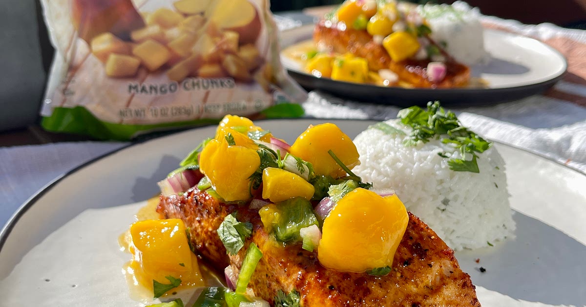 Sheet Pan Salmon with Mango-Jalapeno Salsa Recipe | Samsung Food App