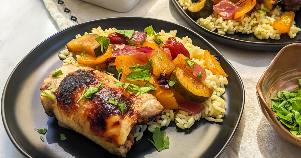 Balsamic honey chicken with Roasted vegetables Recipe | Samsung Food App