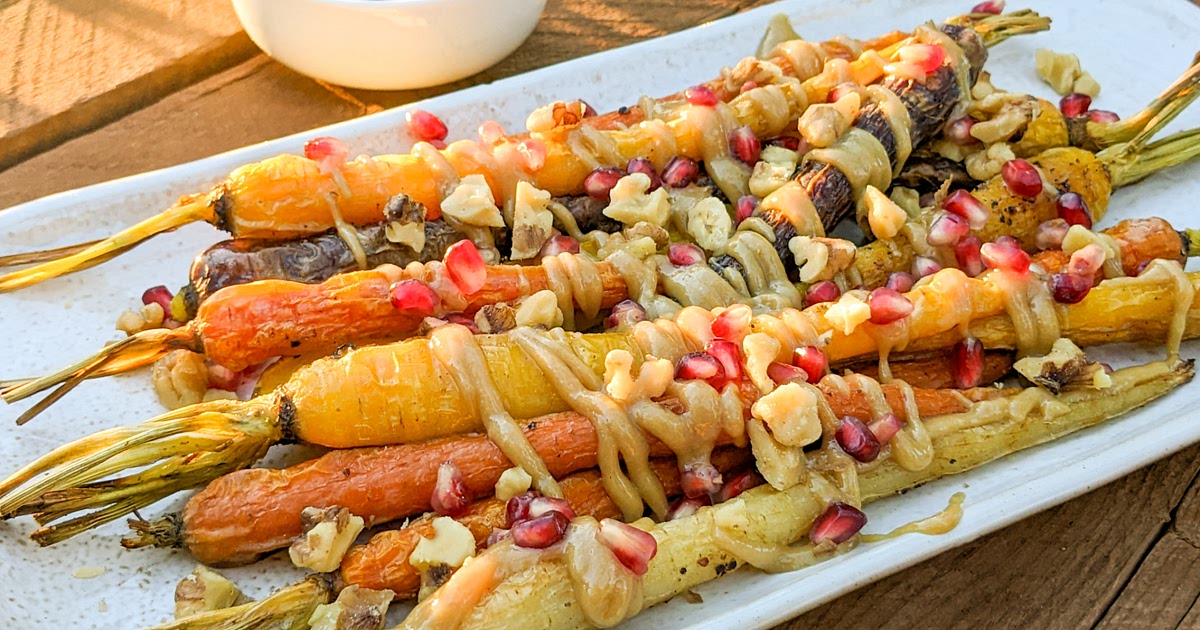 Roasted Rainbow Carrots with Maple Tahini Drizzle Recipe | Samsung Food App