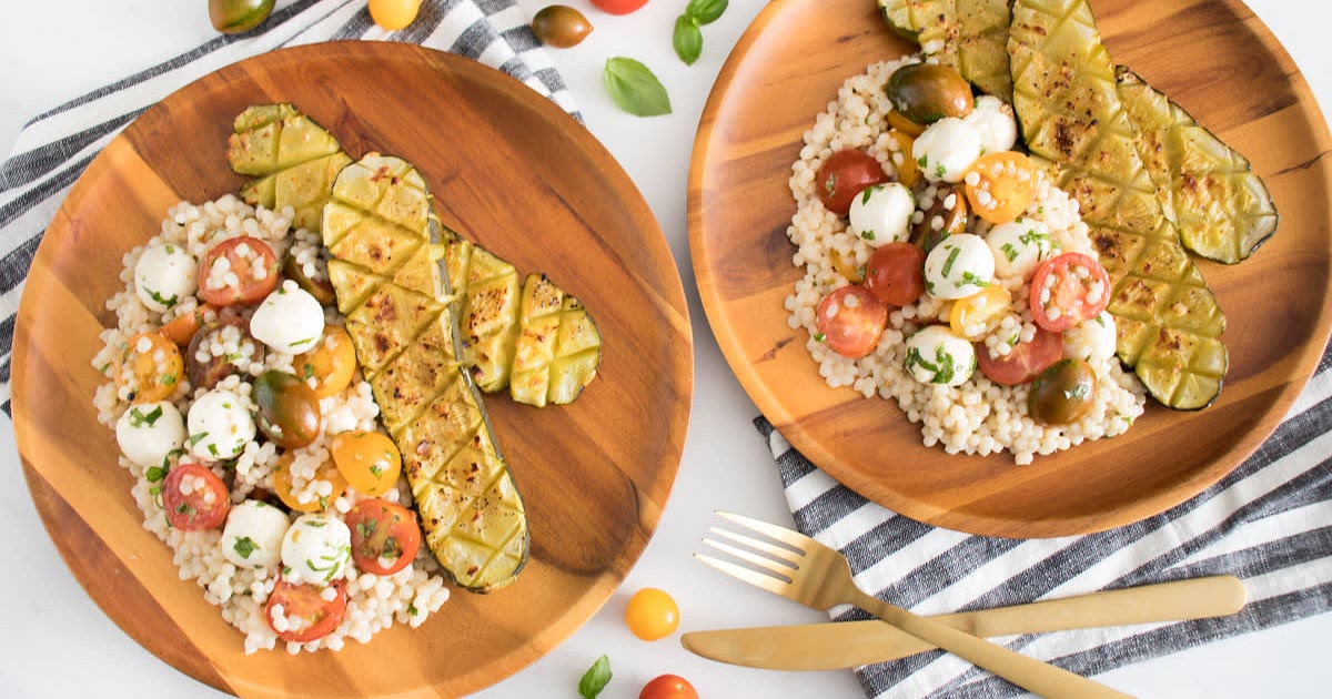 Slow Cooked Zucchini with Caprese Couscous Recipe | Samsung Food App