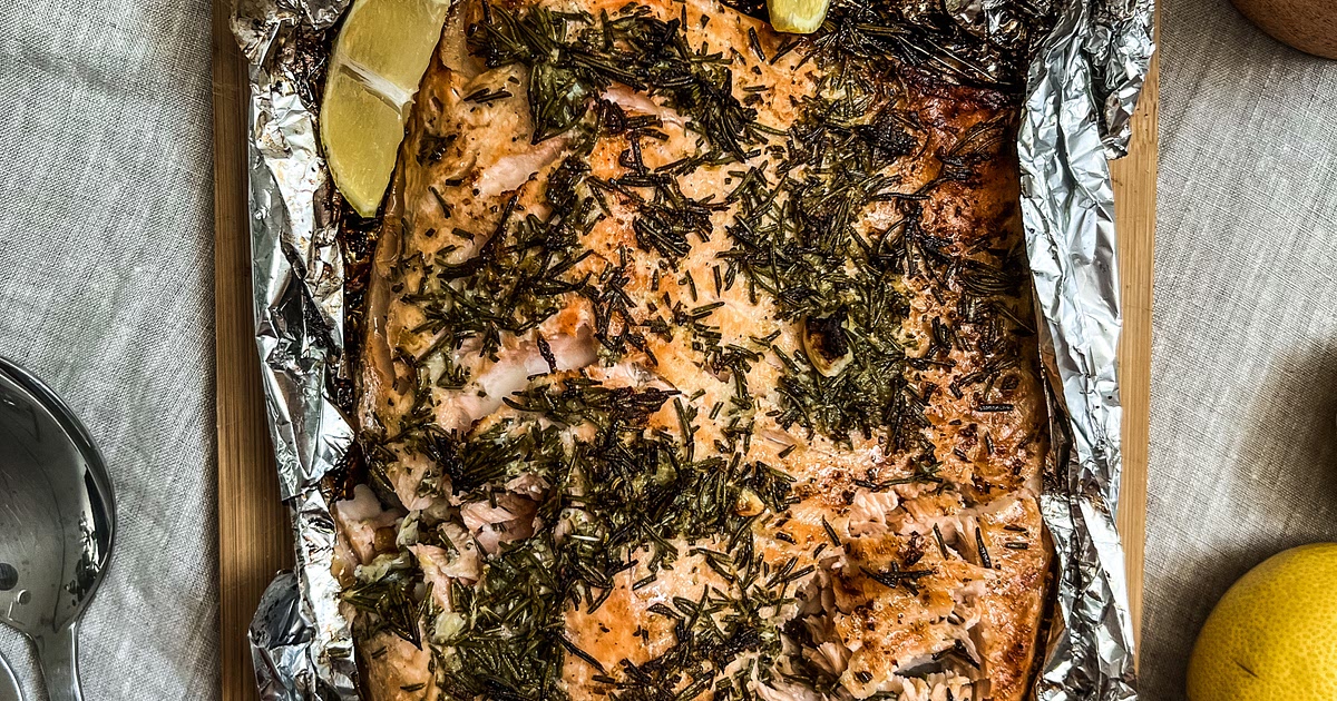 Rosemary & Thyme Topped Salmon Side Recipe | Samsung Food App