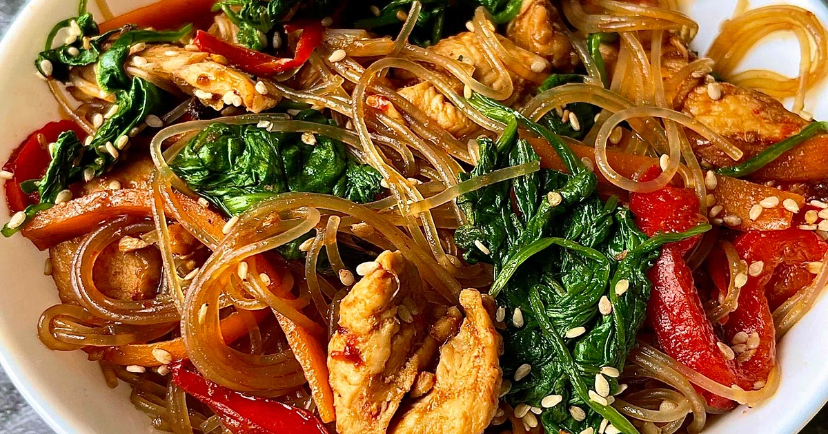 Japchae Noodles with Chicken Recipe | Samsung Food App