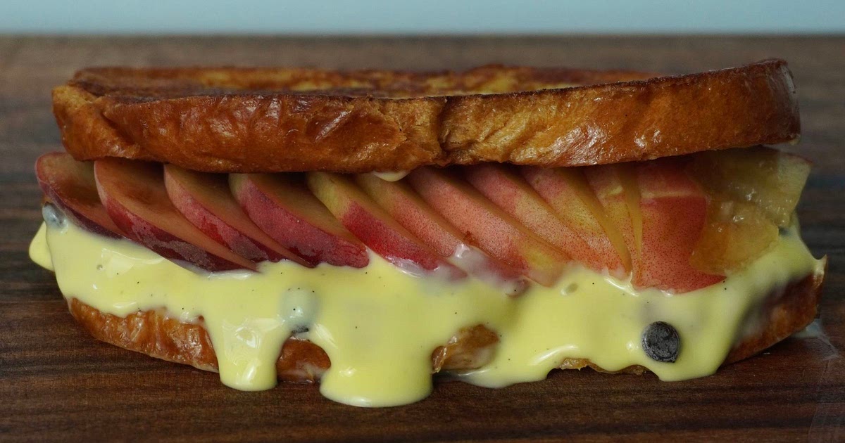 Peach vanilla french toast sandwich Recipe | Samsung Food App