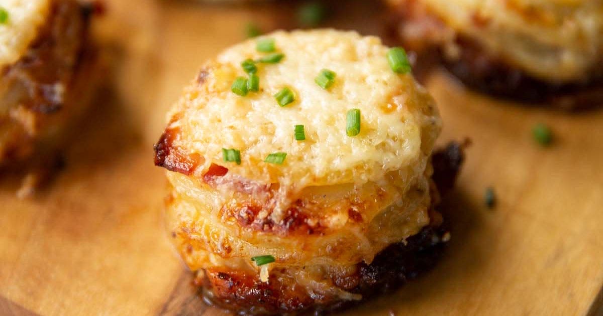 Cheesy Bacon Potato Stacks Recipe | Samsung Food App