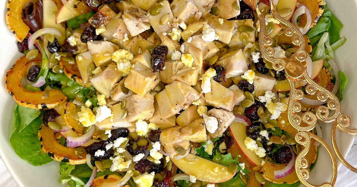 Roasted Delicata squash Fall salad, apple cider vinaigrette Recipe | Samsung Food App