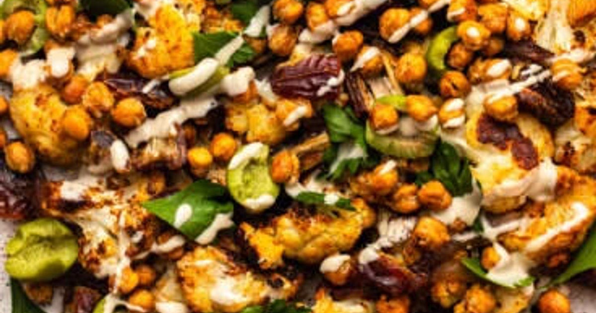 Roasted Cauliflower Salad with Crispy Chickpeas Recipe | Samsung Food App