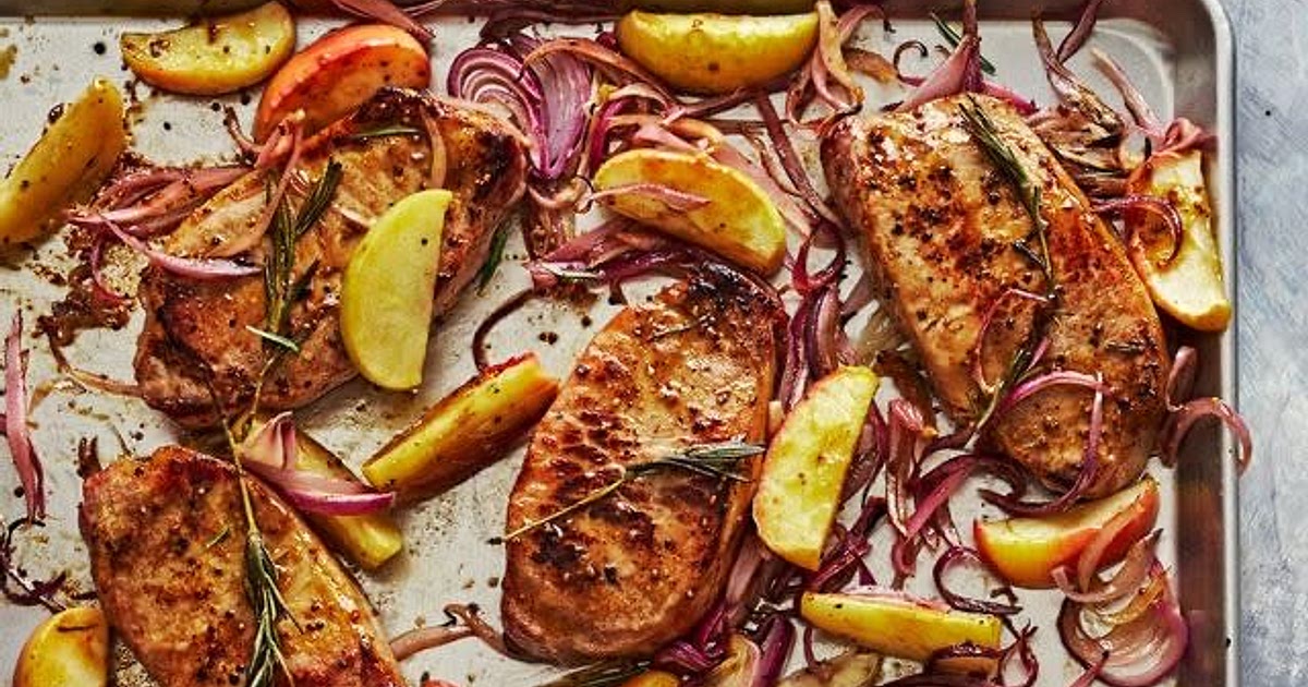 Sheet-Pan Pork Chops with Apples Recipe | Samsung Food App