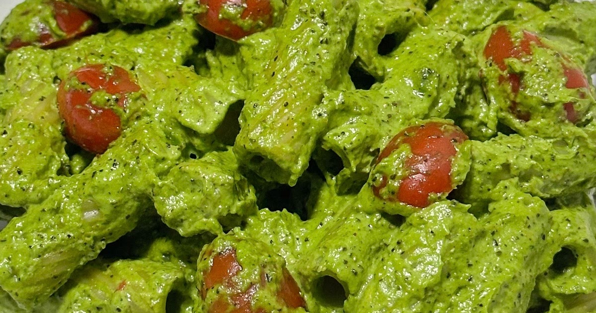 Tortiglioni in Cream Cheese and Spinach Pesto Recipe | Samsung Food App