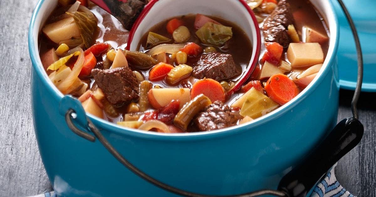 Hearty Beef and Vegetable Soup Recipe | Samsung Food App