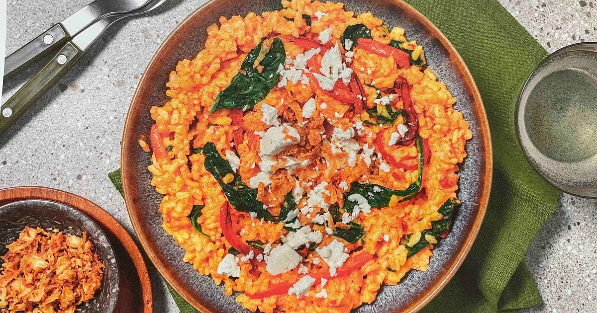 Oven-baked lemon and veggie ‘Nduja risotto Recipe | Samsung Food App