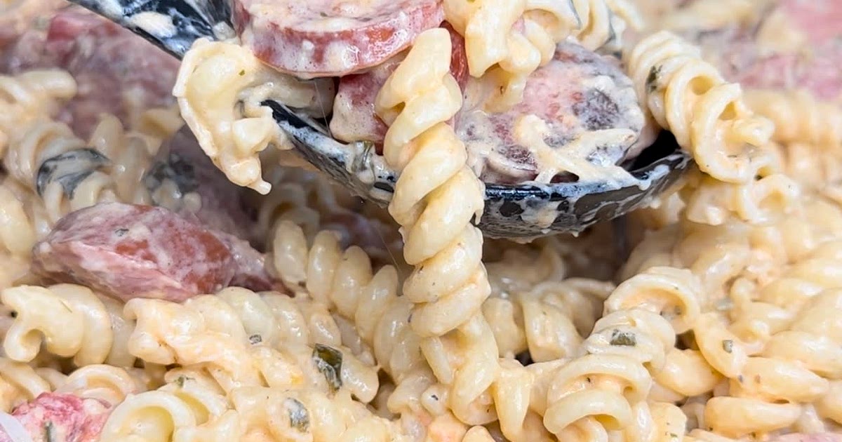 Smoked Sausage and Spin Dip Pasta Recipe | Samsung Food App