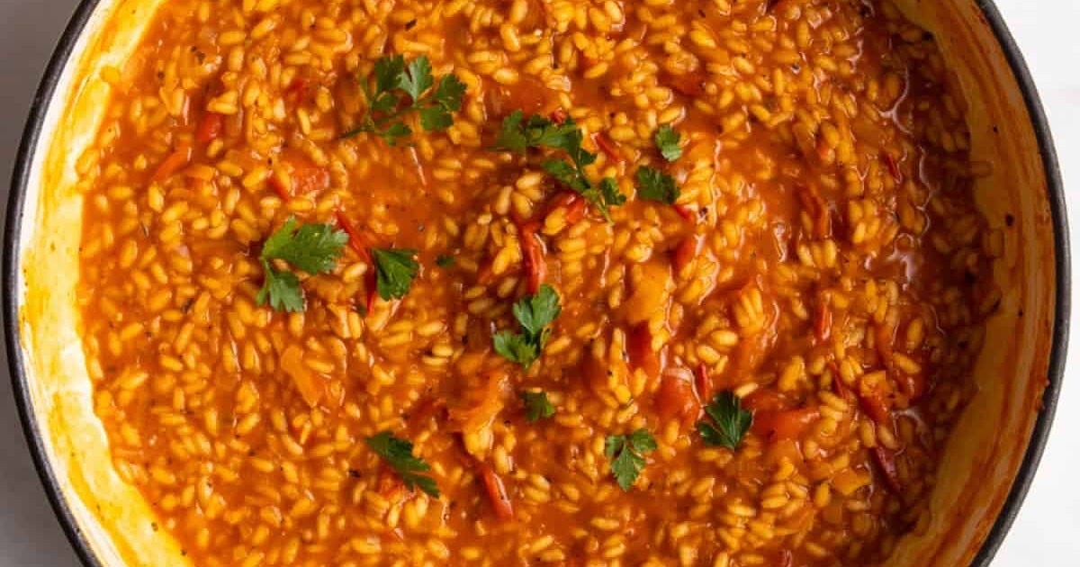One Pot Creamy Tomato Risotto Recipe | Samsung Food App
